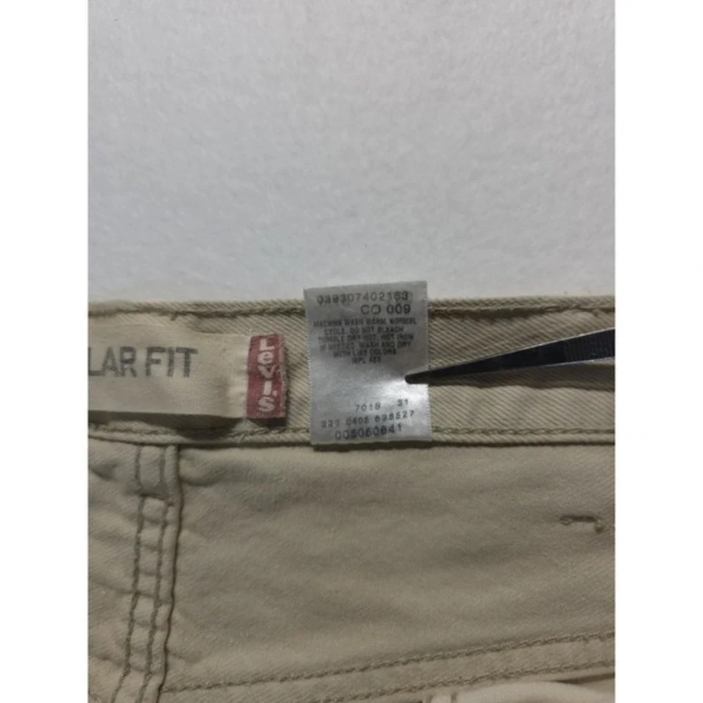 Levi's 505 Regular Fit Jeans Mens 40x30‎ Khaki Tan Denim Cotton Straight Leg